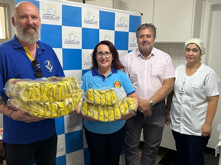 Ordem das Estrelas do Oriente realiza doação de café para Santa Casa de Jales