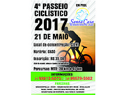 4º Passeio Ciclístico em prol da Santa Casa de Jales será em maio